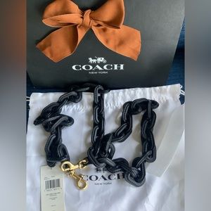 Coach Leather Covered Chain Strap NWT